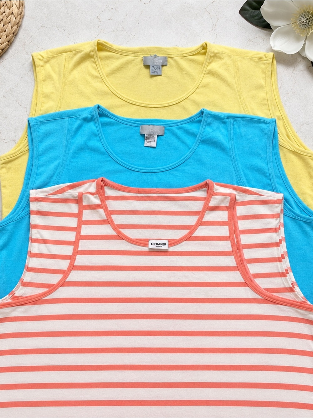 Vintage 90s Tank Top Bundle 1X Liz Baker Spiegel Sleeveless Summer Tops